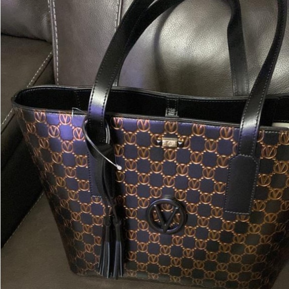 Designer-Inspired Black & Brown Logo Tote